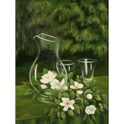 Carafe et Verres au Jardin